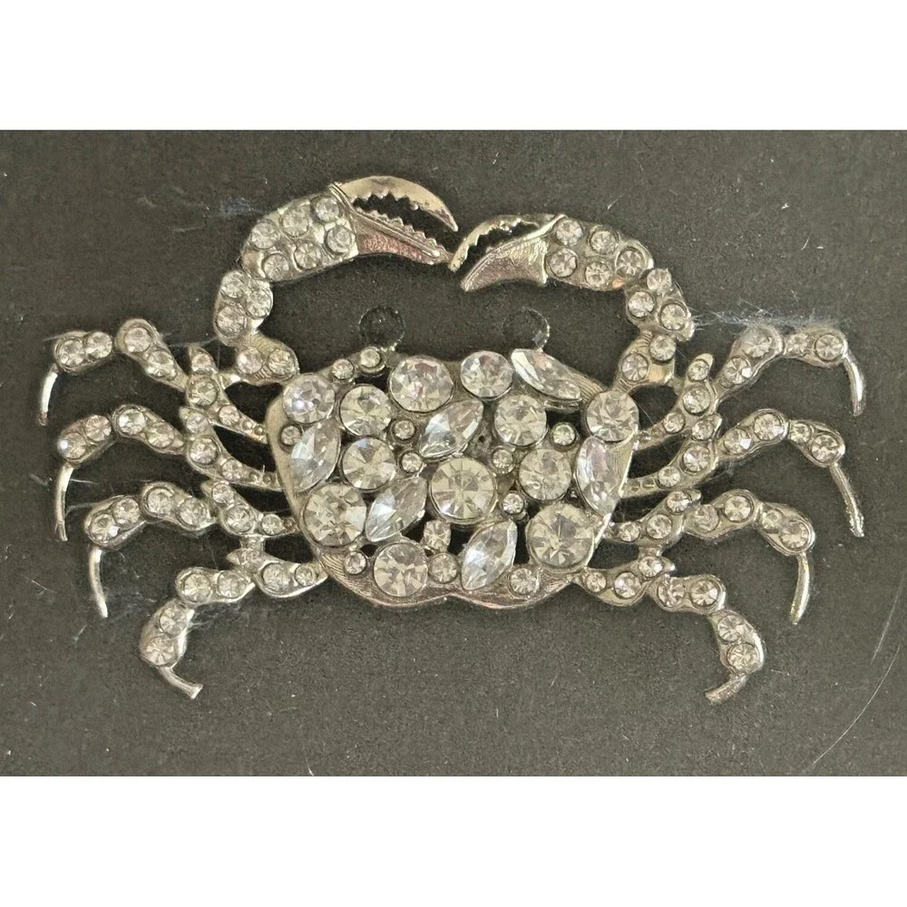 Tahari Home Rhinestone Crab Crabs Napkin Rings Set of 4 Bling Nautical Sea Life